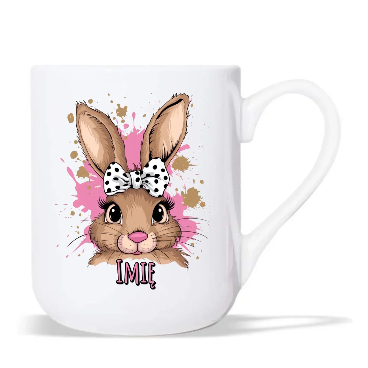 Słodki zajączek imię | Kubek elegant na Wielkanoc WN08 - StoryCups.pl