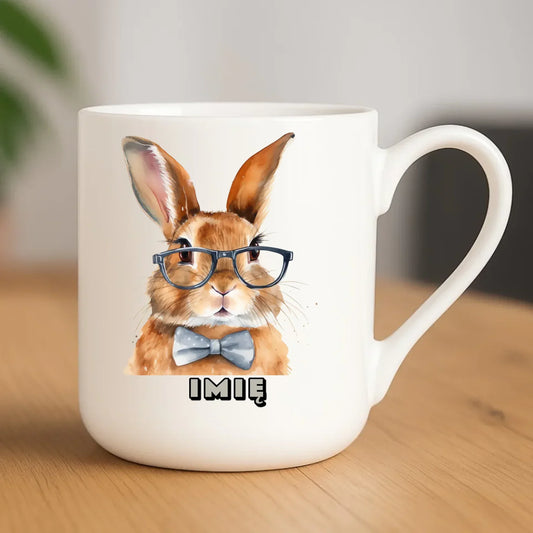 Zając w okularach | Kubek elegant na Wielkanoc WN12 - StoryCups.pl