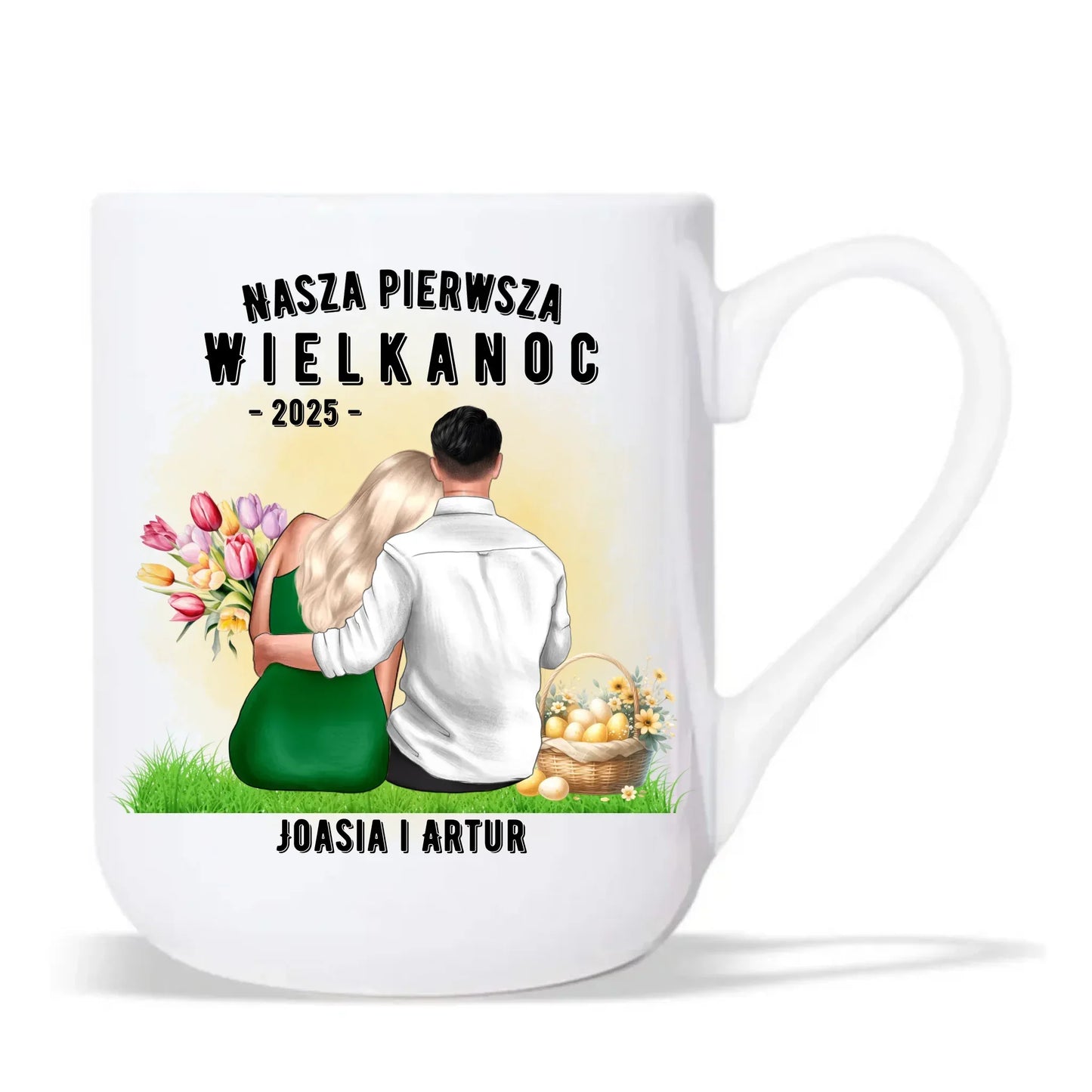 Nasza pierwsza Wielkanoc | Kubek elegant dla par na Wielkanoc WN16 - StoryCups.pl