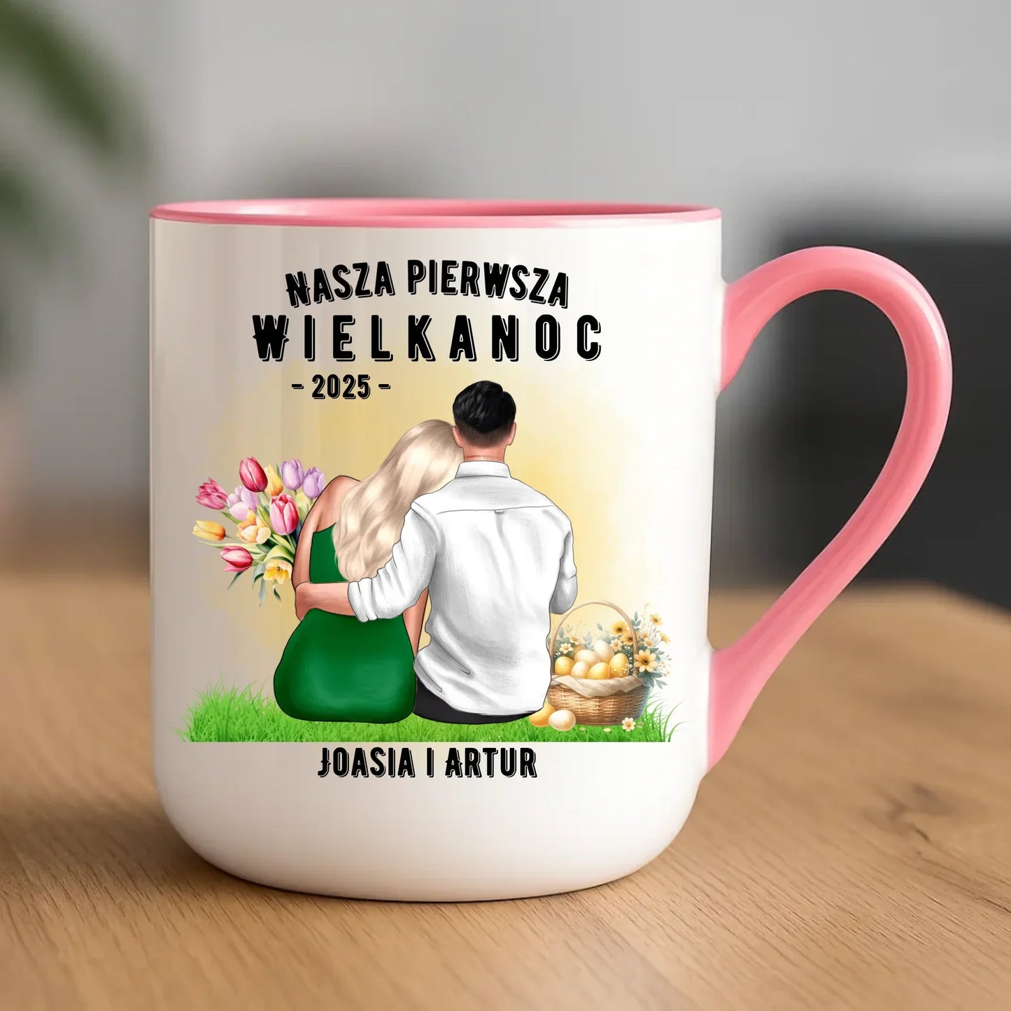 Nasza pierwsza Wielkanoc | Kubek elegant dla par na Wielkanoc WN16 - StoryCups.pl