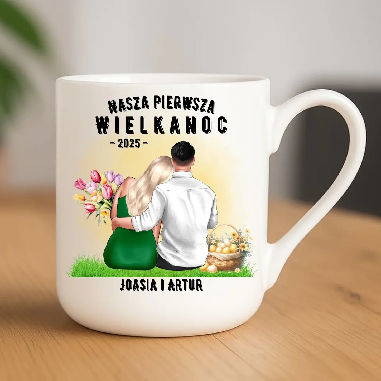 Nasza pierwsza Wielkanoc | Kubek elegant dla par na Wielkanoc WN16 - StoryCups.pl