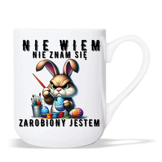 Nie wiem nie znam się zarobiony jestem | Kubek elegant na Wielkanoc WN25 - StoryCups.pl