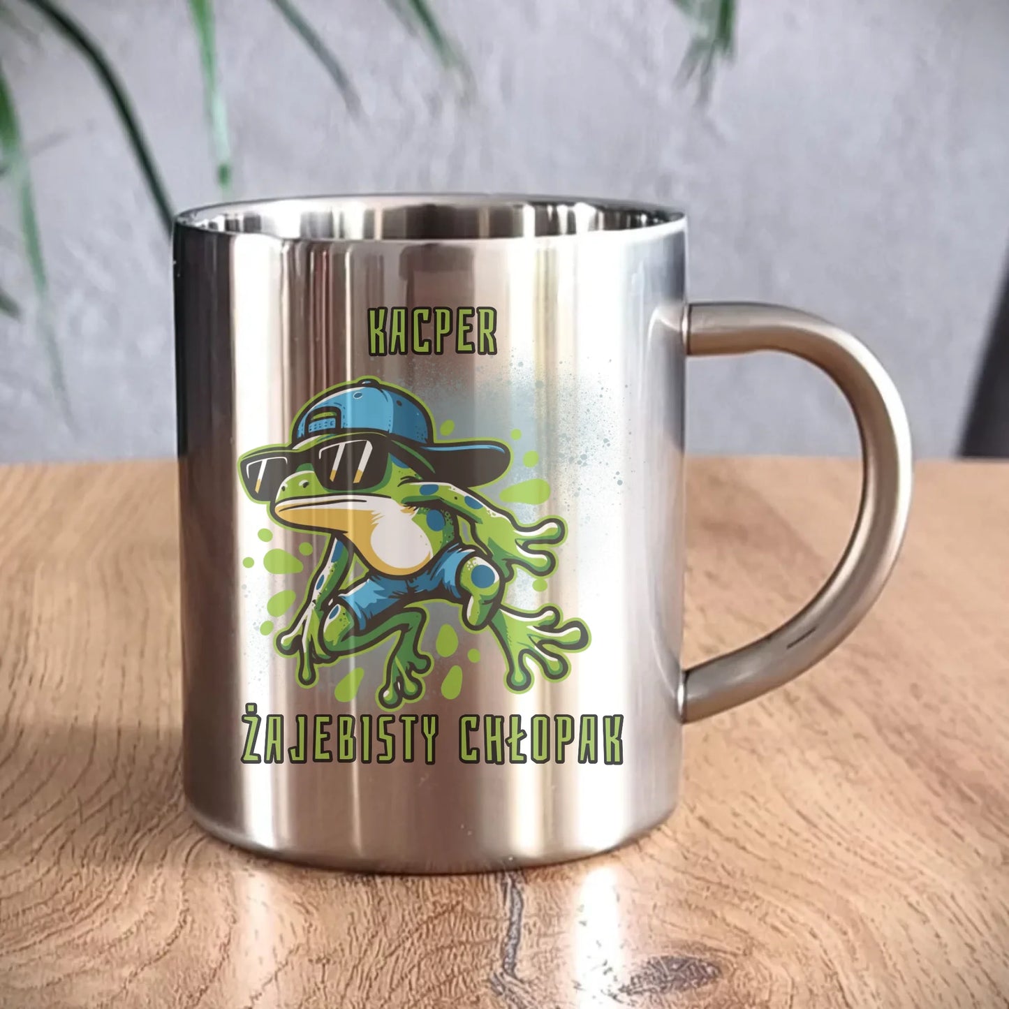 Kubek metalowy z nadrukiem, kubek podróżny, kampingowy