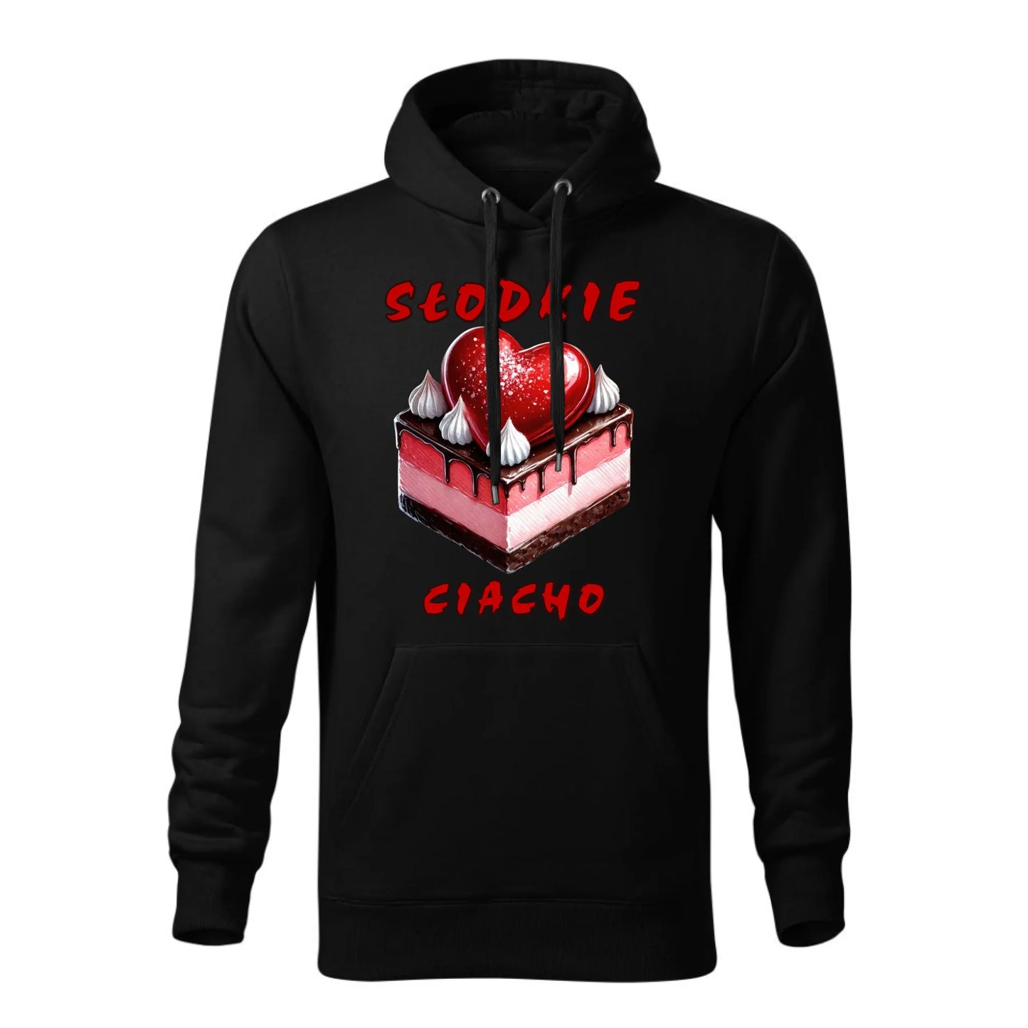 Personalizowana jesienna bluza z kapturem na prezent - czarna - nadruk - hoodie