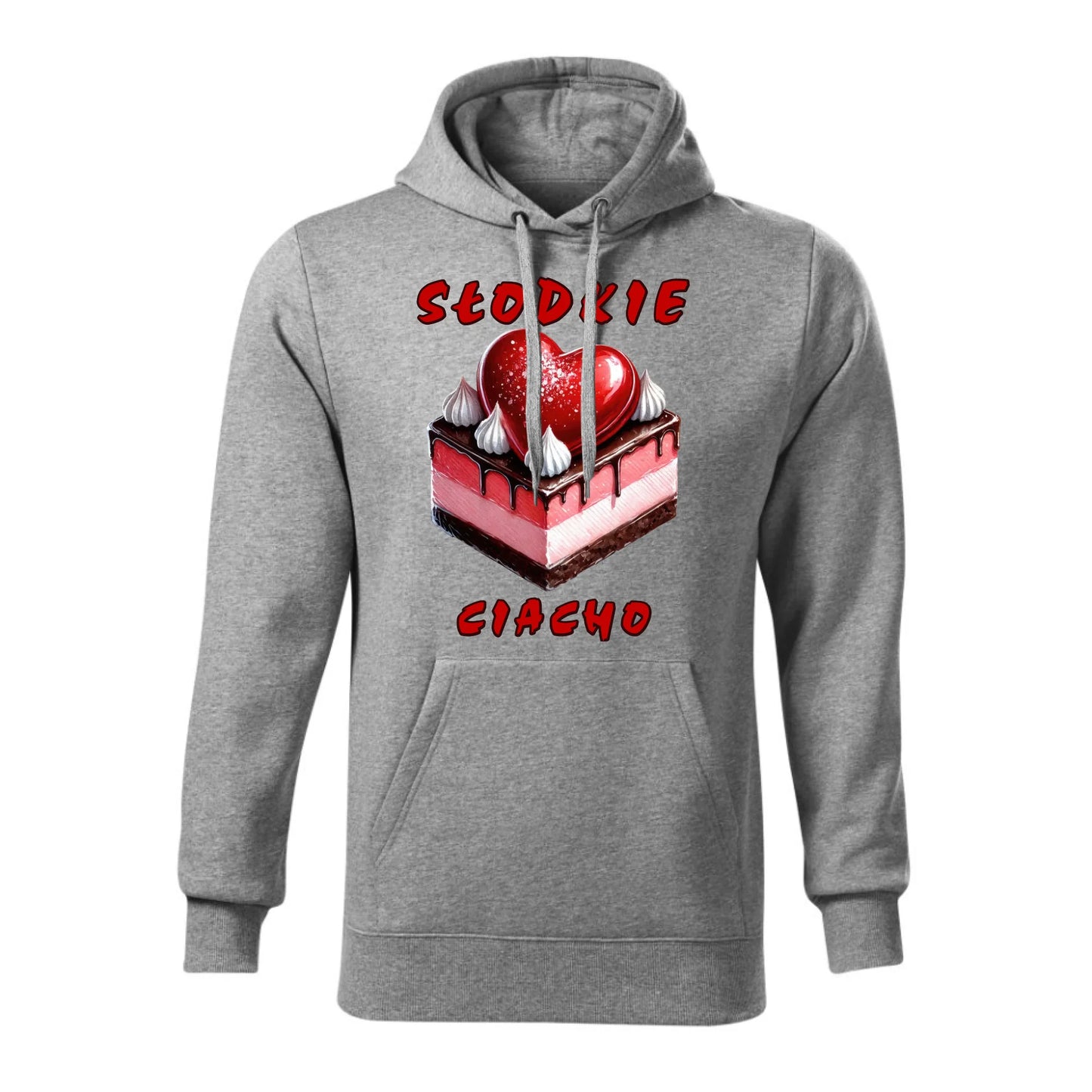 Personalizowana jesienna bluza z kapturem na prezent - szara - nadruk - hoodie