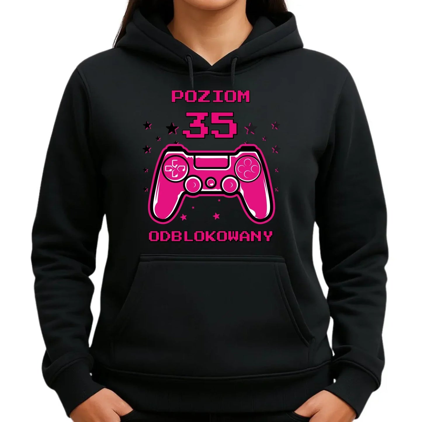 Poziom odblokowany (wiek) | Bluza damska z kapturem na urodziny dla gracza U23 - StoryCups.pl