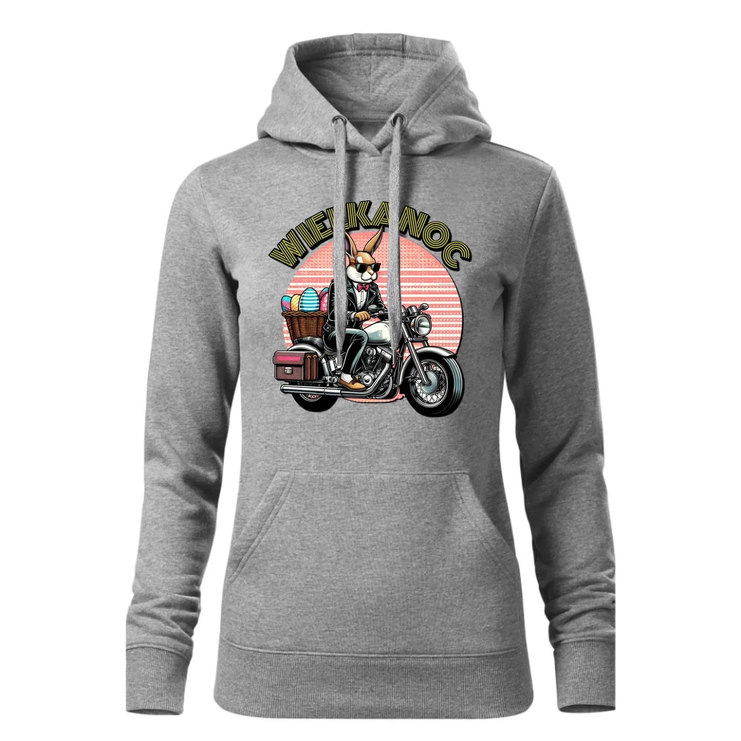 Zając na motorze | Bluza damska z kapturem na Wielkanoc WN29 - StoryCups.pl