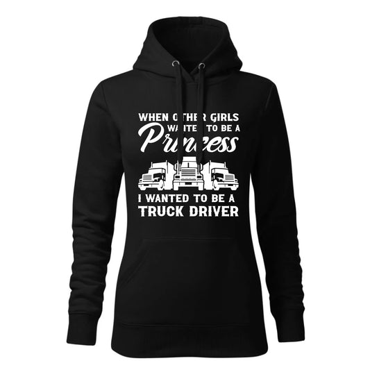 I wanted to be a truck driver | Bluza damska z kapturem dla kierowcy tira ZKT08 - StoryCups.pl