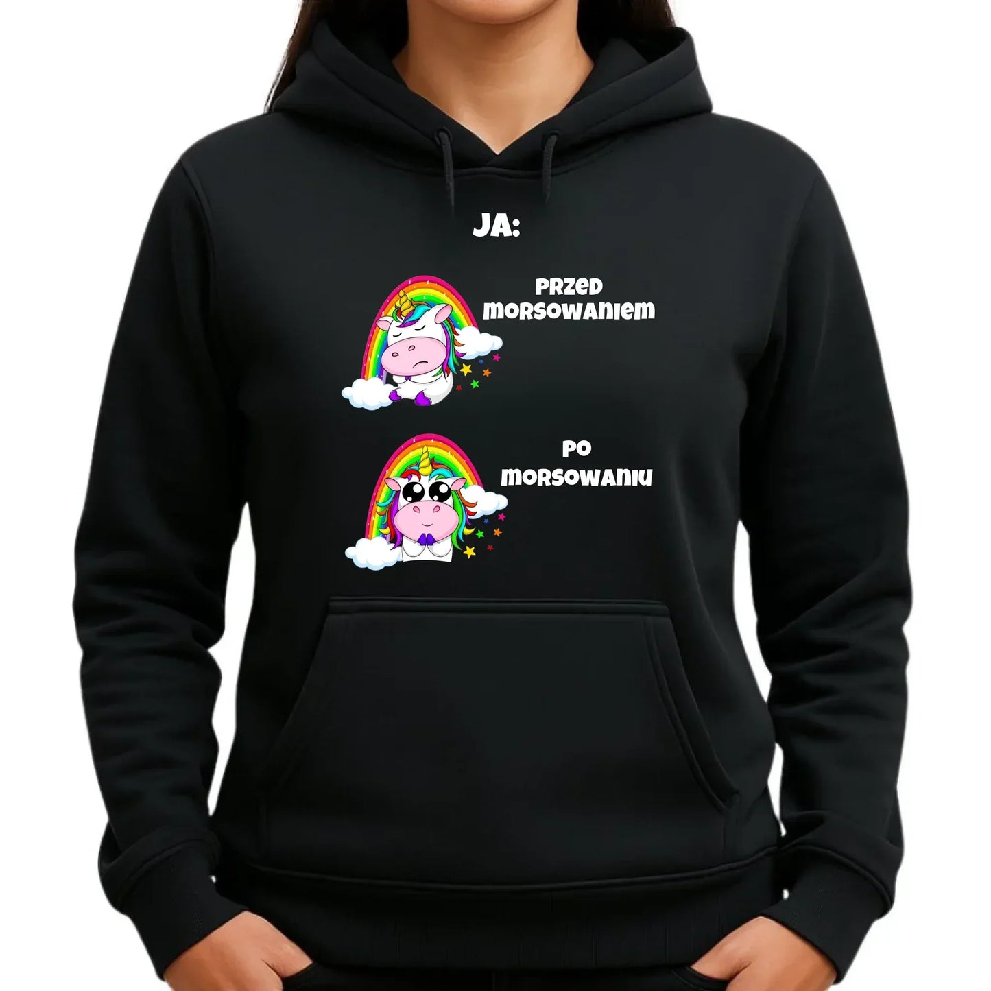 Przed i po morsowaniu | Bluza damska z kapturem HM11 - StoryCups.pl