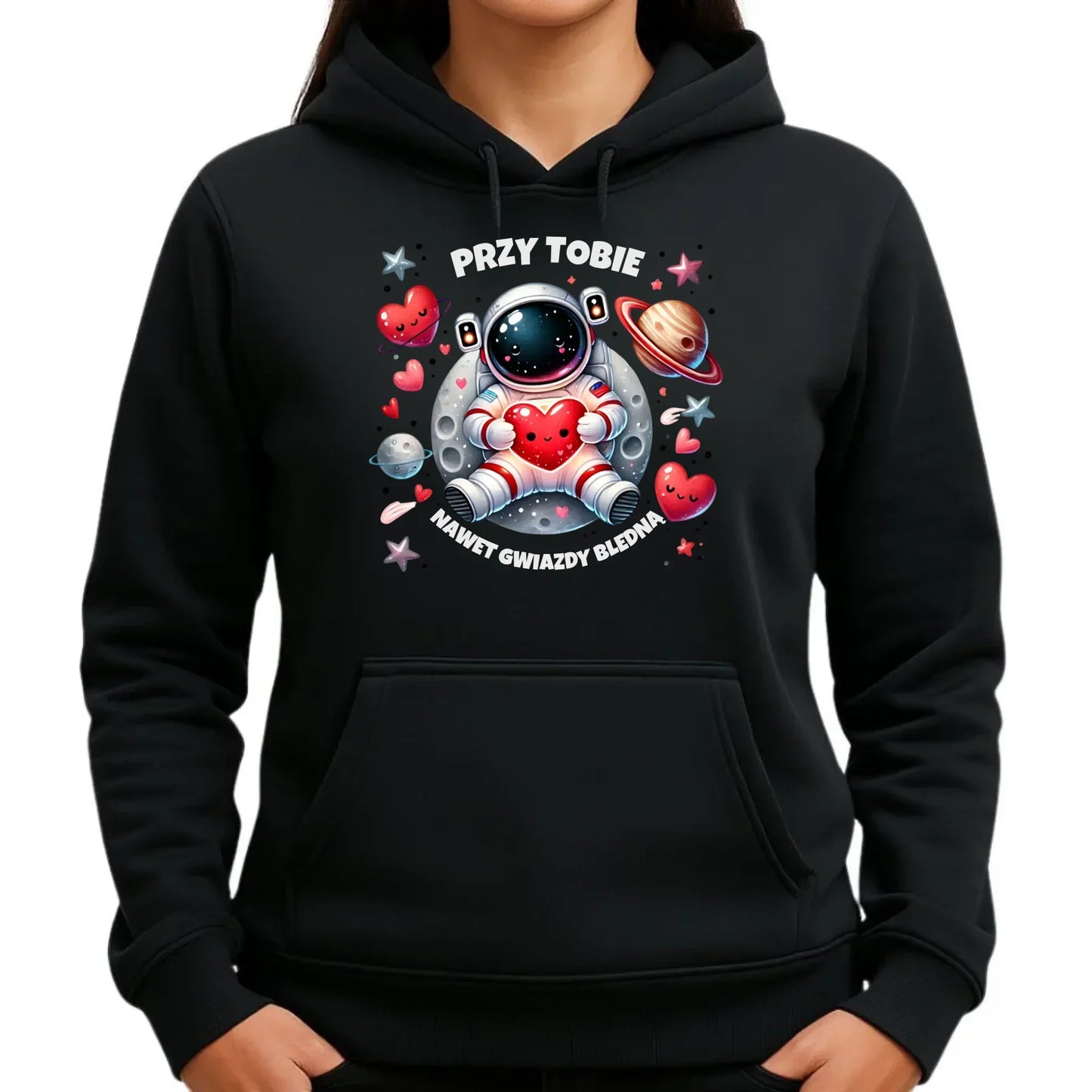 Przy Tobie nawet gwiazdy bledną | Bluza damska z kapturem W57 - StoryCups.pl
