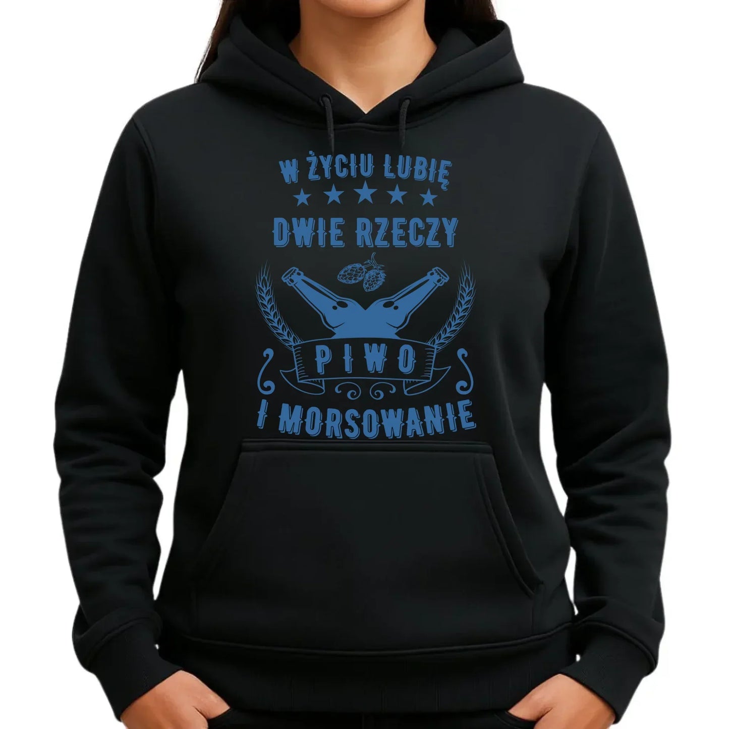 W życiu lubię dwie rzeczy piwo i morsowanie | Bluza damska z kapturem HM09 - StoryCups.pl