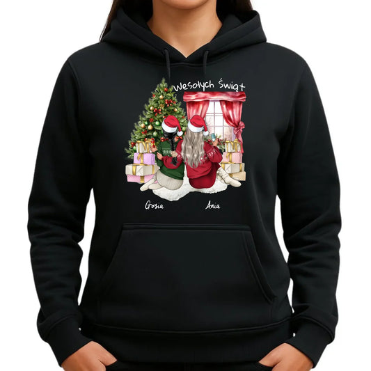 Personalizowane przyjaciółki Święta | Bluza damska z kapturem P06 - StoryCups.pl