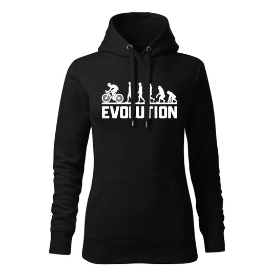 Ewolucja rowerzysty | Bluza damska z kapturem HR04 - StoryCups.pl