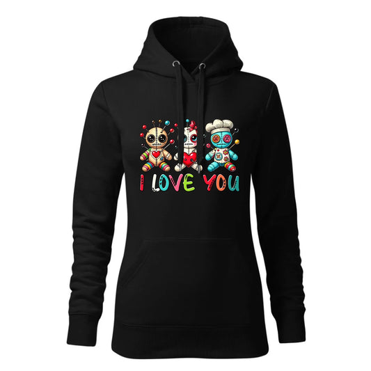 I Love You | Bluza damska z kapturem W52 - StoryCups.pl