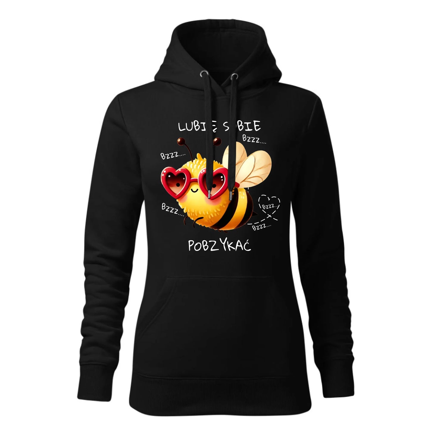 Czarna bluza damska z kapturem nadruk na prezent dla niej HOODIE
