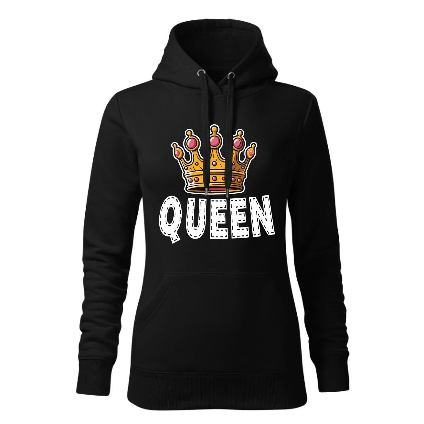 Czarna bluza damska z kapturem nadruk na prezent dla niej HOODIE