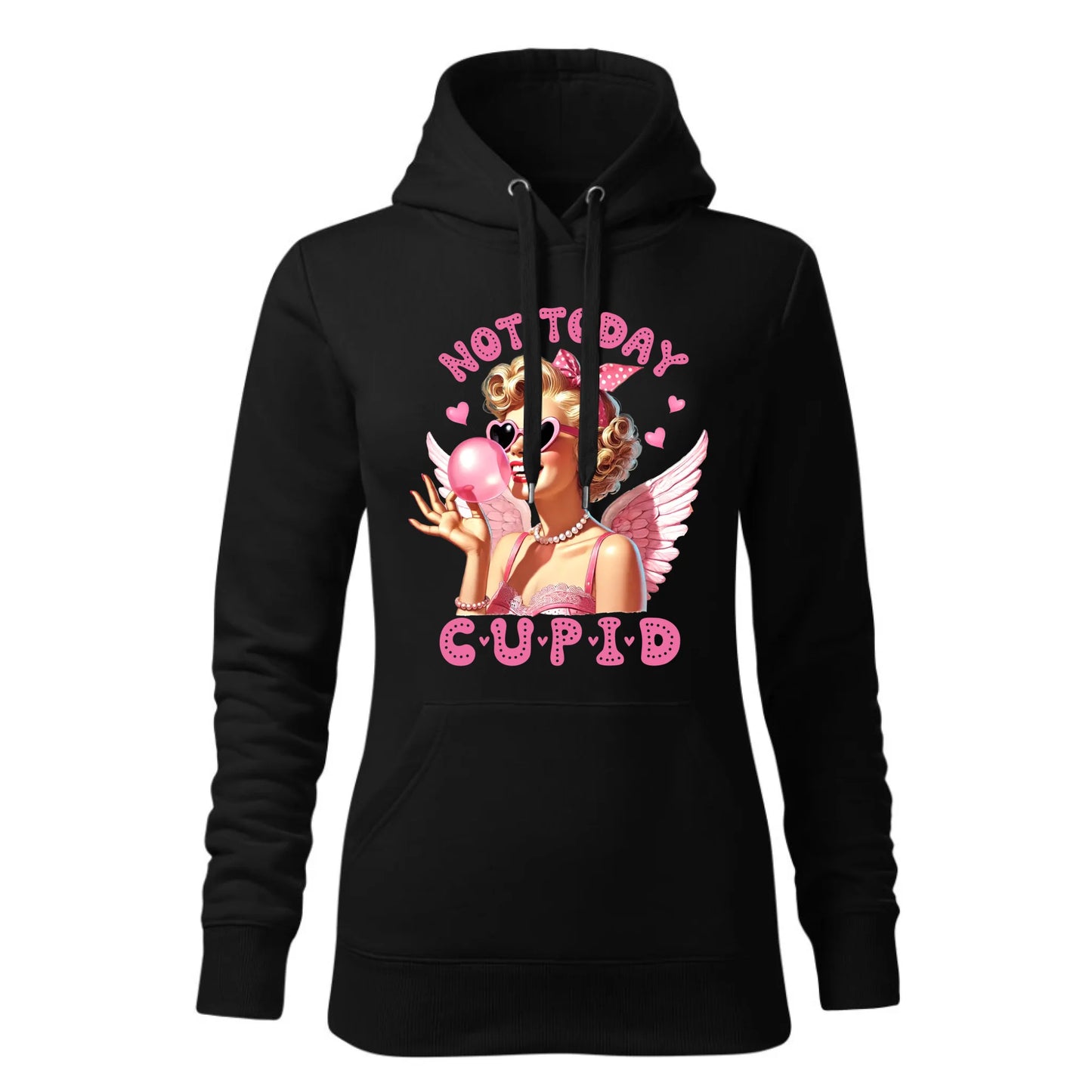Czarna bluza damska z kapturem nadruk na prezent dla niej HOODIE