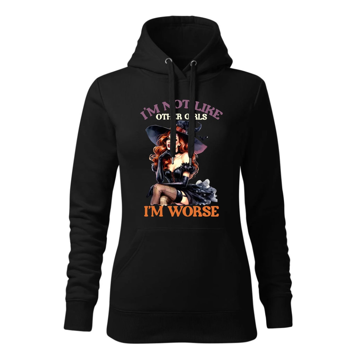 Czarna bluza damska z kapturem nadruk na prezent dla niej HOODIE
