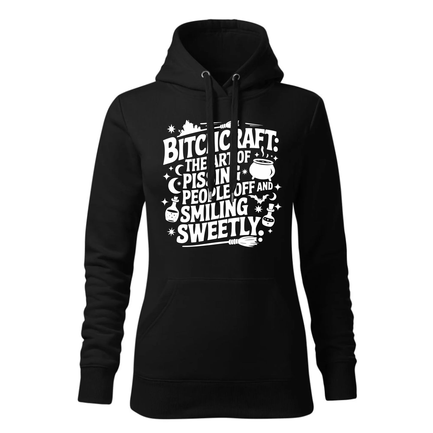 Czarna bluza damska z kapturem nadruk na prezent dla niej HOODIE
