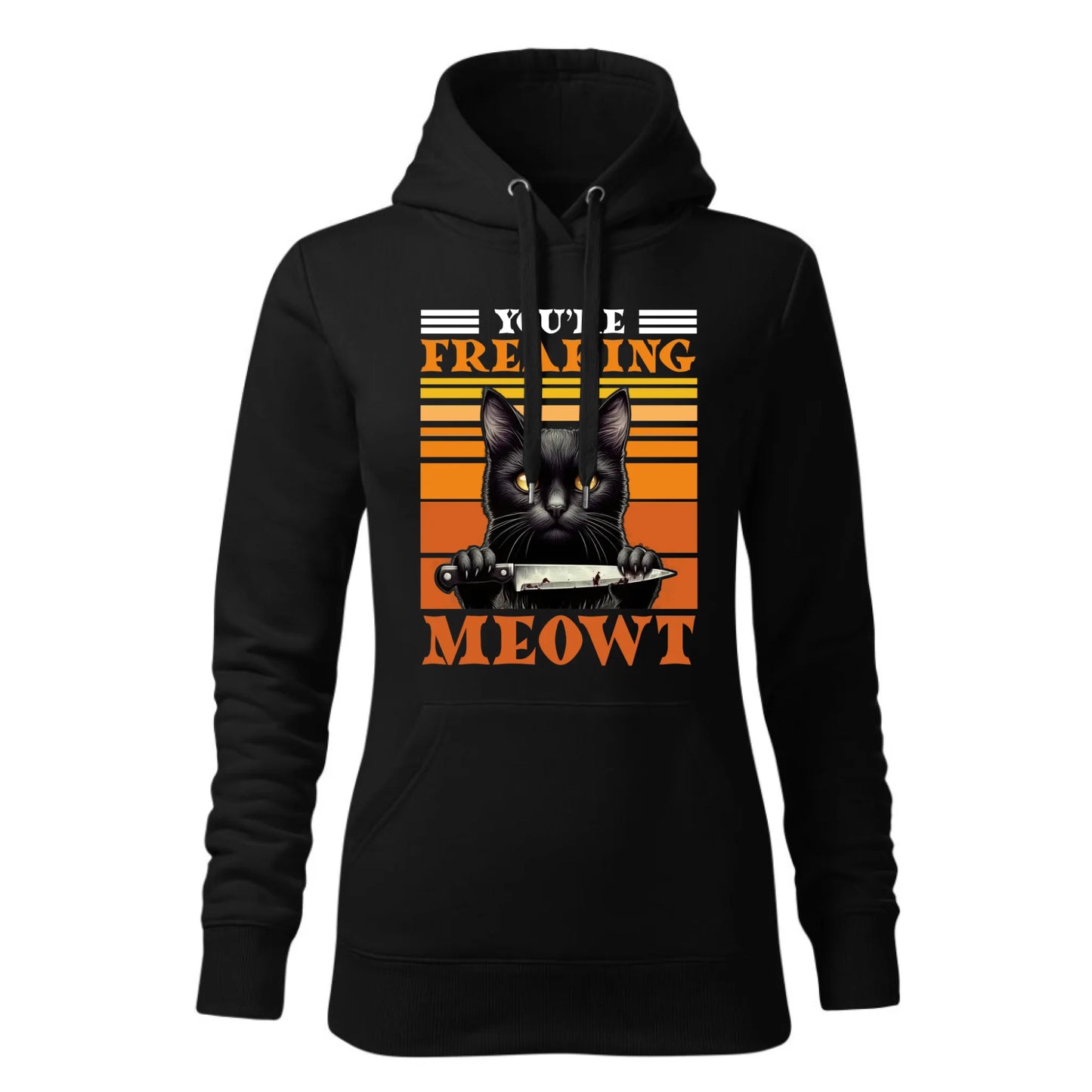 Czarna bluza damska z kapturem nadruk na prezent dla niej HOODIE