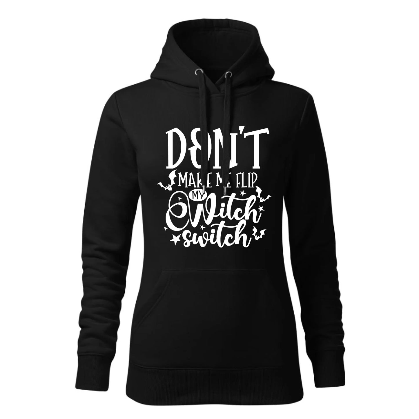 Czarna bluza damska z kapturem nadruk na prezent dla niej HOODIE