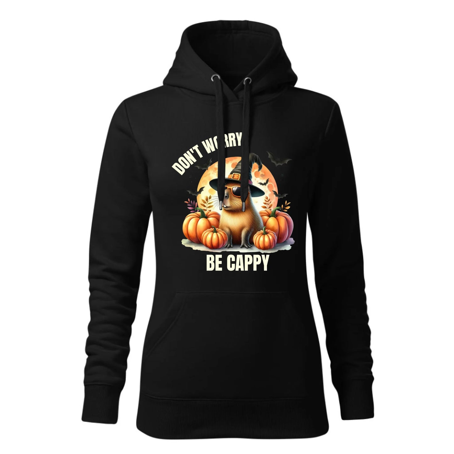 Czarna bluza damska z kapturem nadruk na prezent dla niej HOODIE