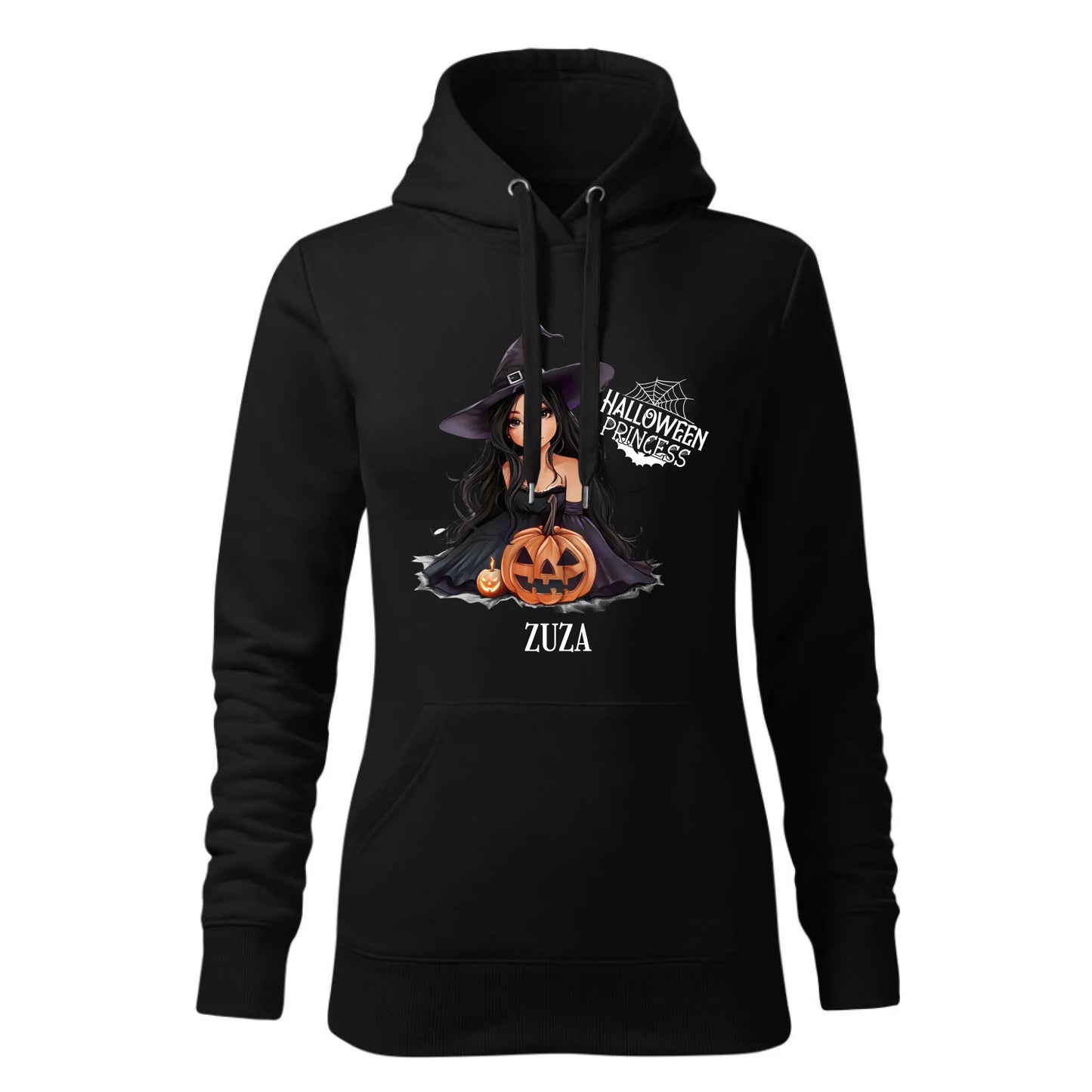 Czarna bluza damska z kapturem nadruk na prezent dla niej HOODIE
