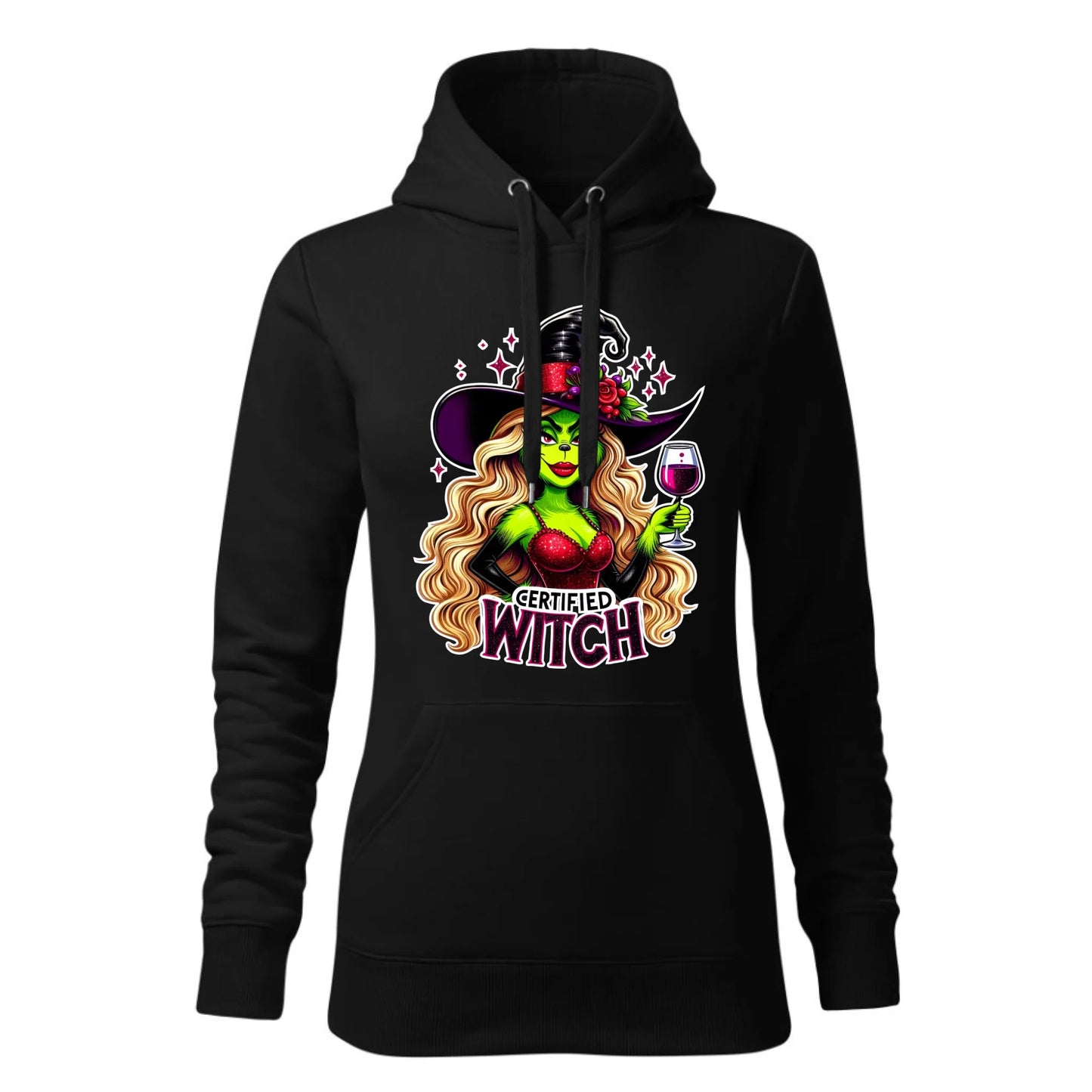 Czarna bluza damska z kapturem nadruk na prezent dla niej HOODIE