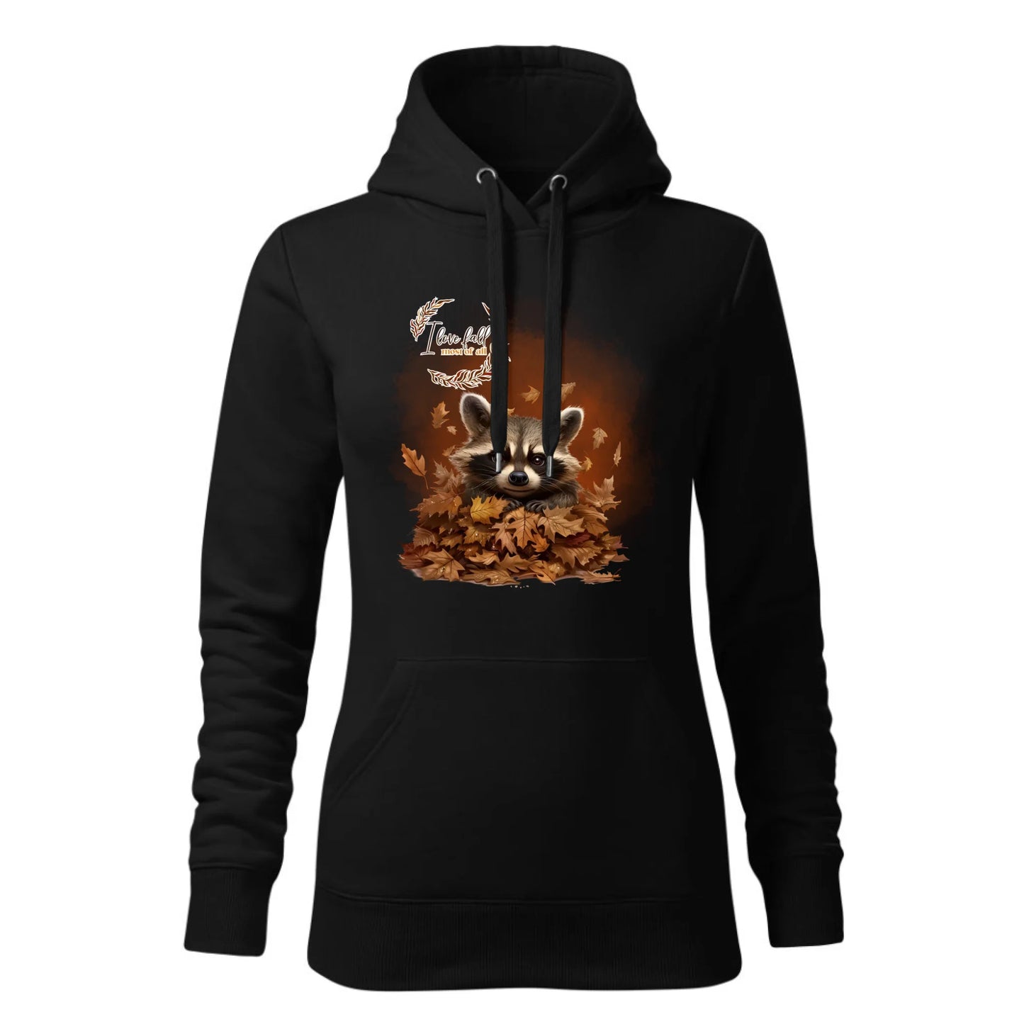 Czarna bluza damska z kapturem nadruk na prezent dla niej HOODIE