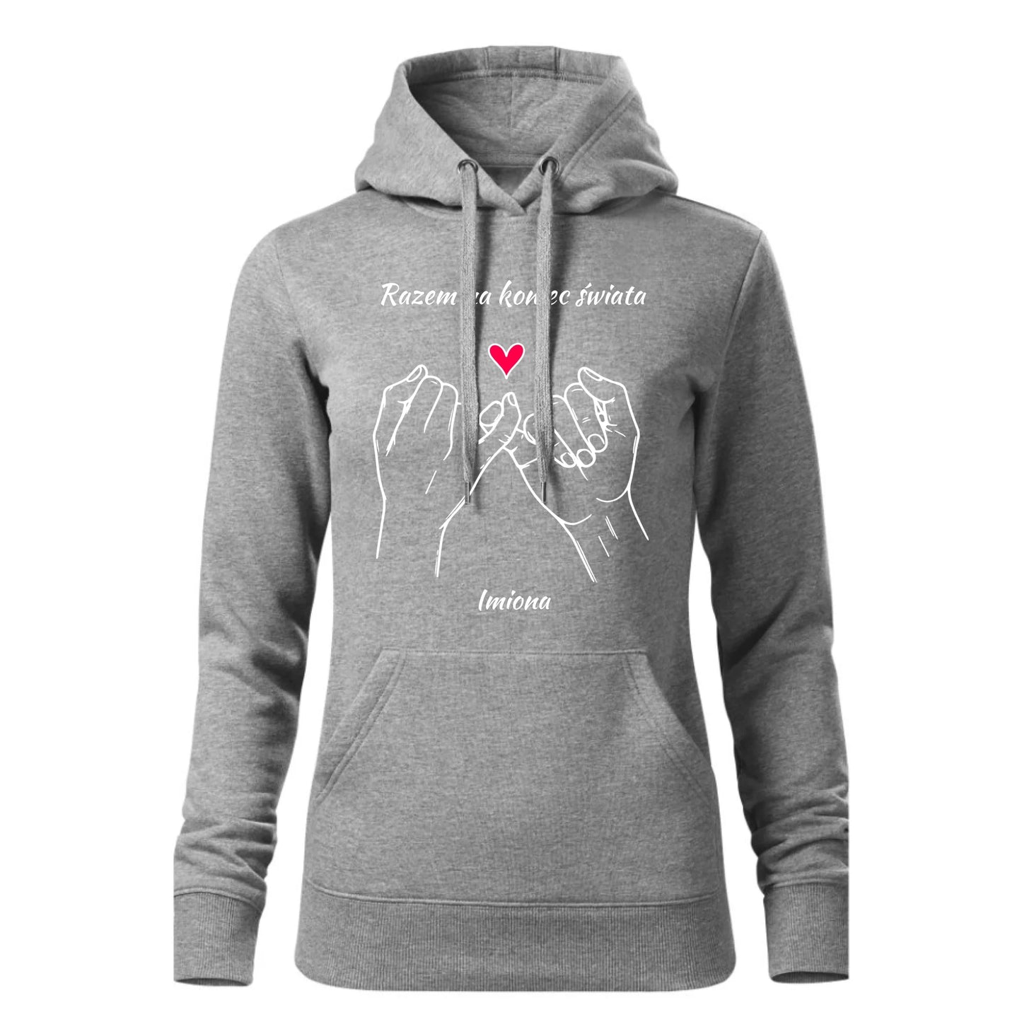 Czarna bluza damska z kapturem nadruk na prezent dla niej HOODIE