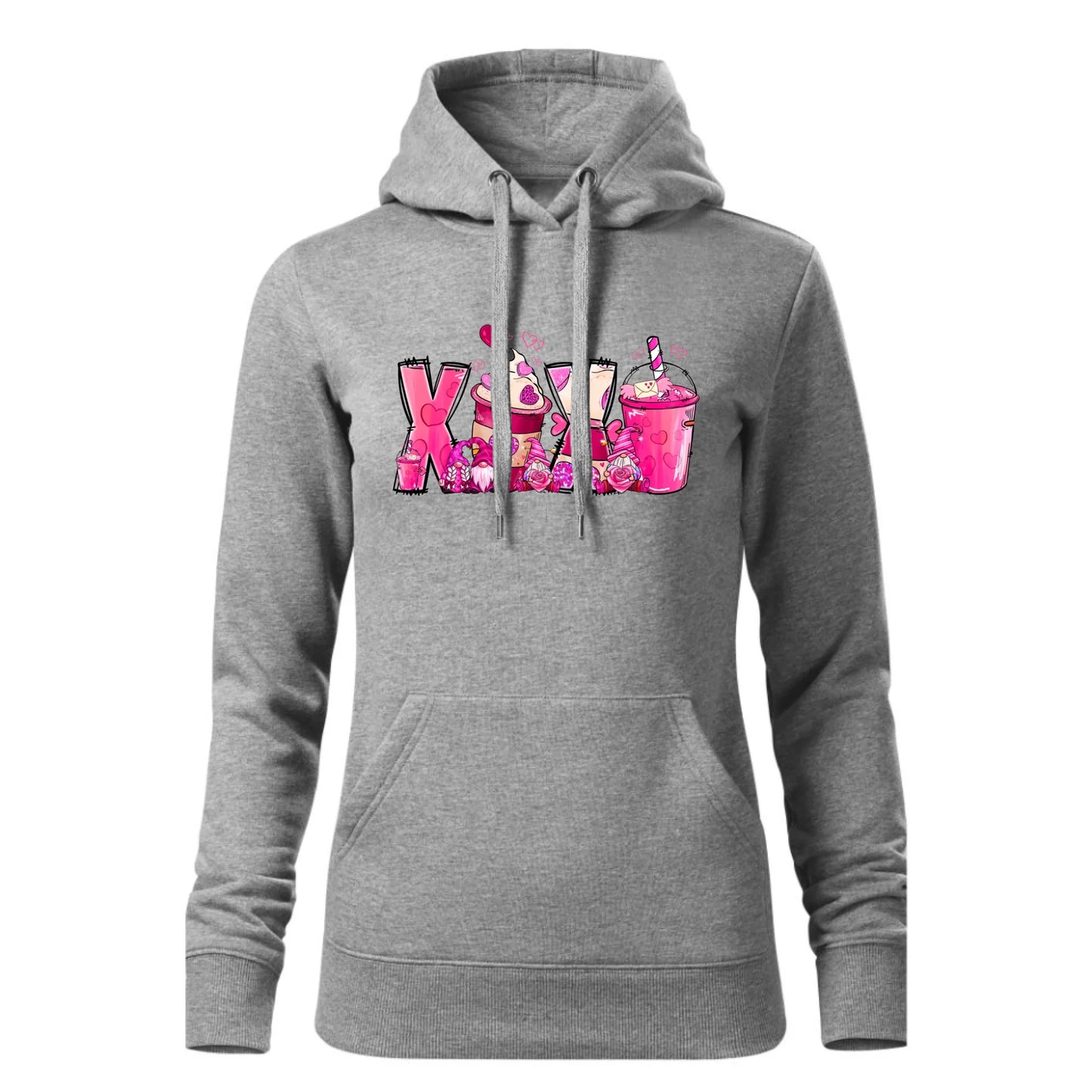 Czarna bluza damska z kapturem nadruk na prezent dla niej HOODIE