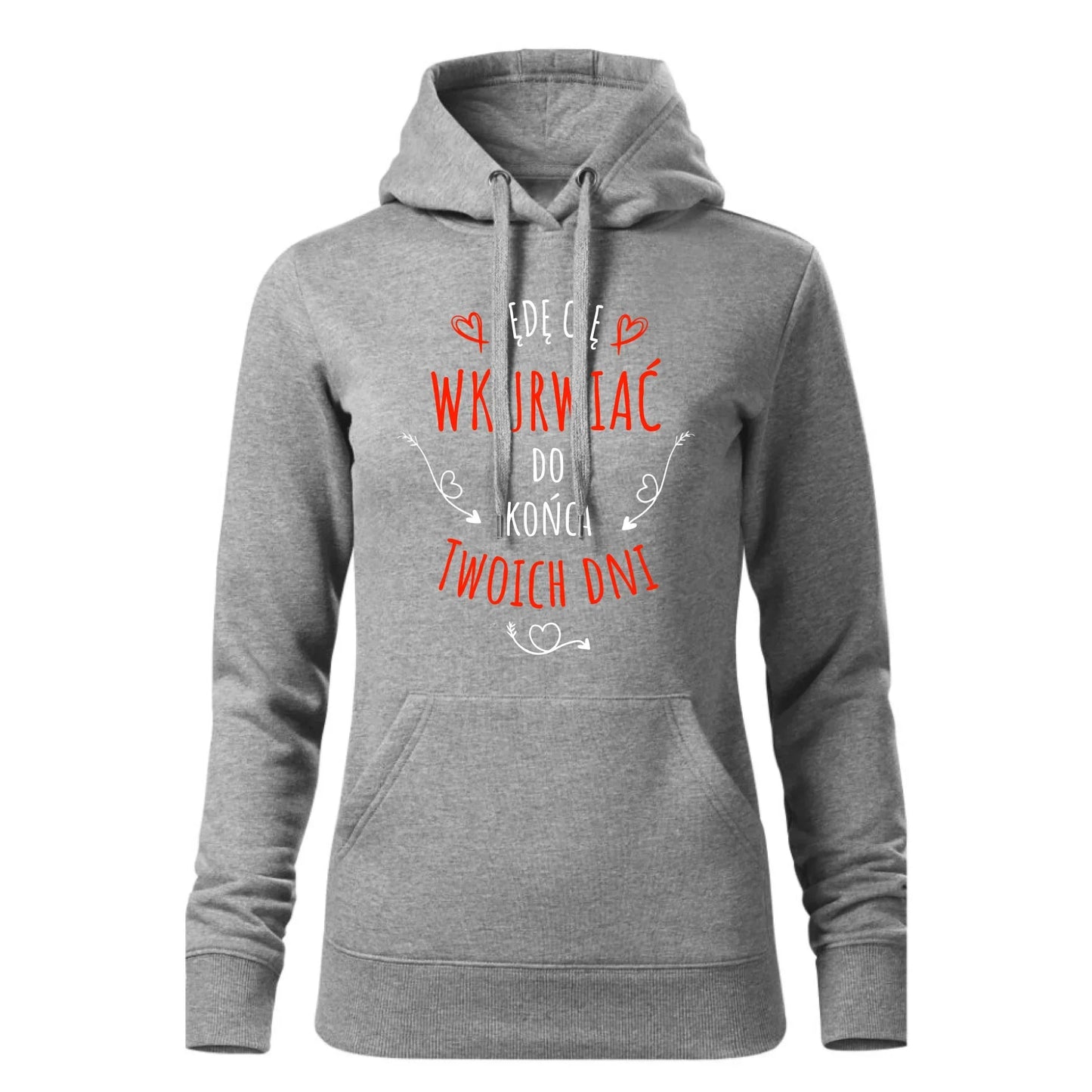 Czarna bluza damska z kapturem nadruk na prezent dla niej HOODIE
