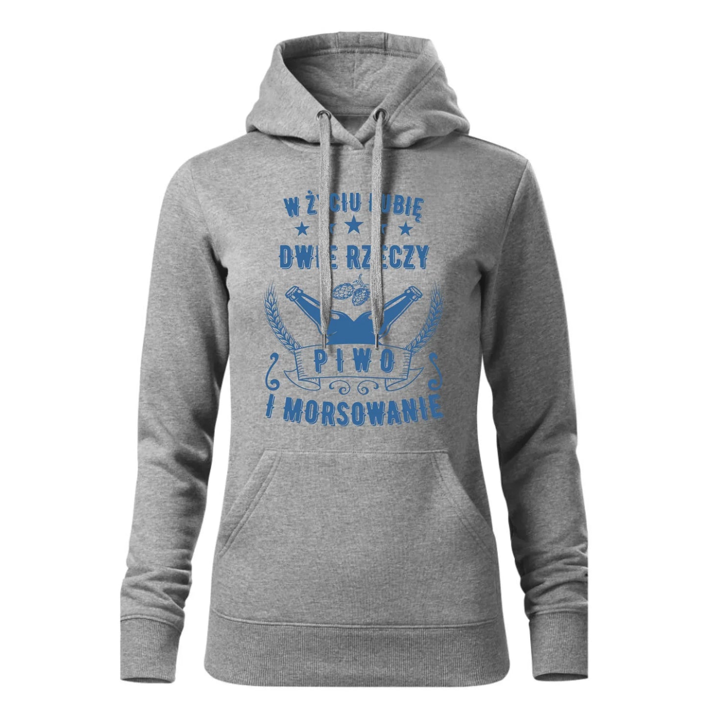 W życiu lubię dwie rzeczy piwo i morsowanie | Bluza damska z kapturem HM09 - StoryCups.pl