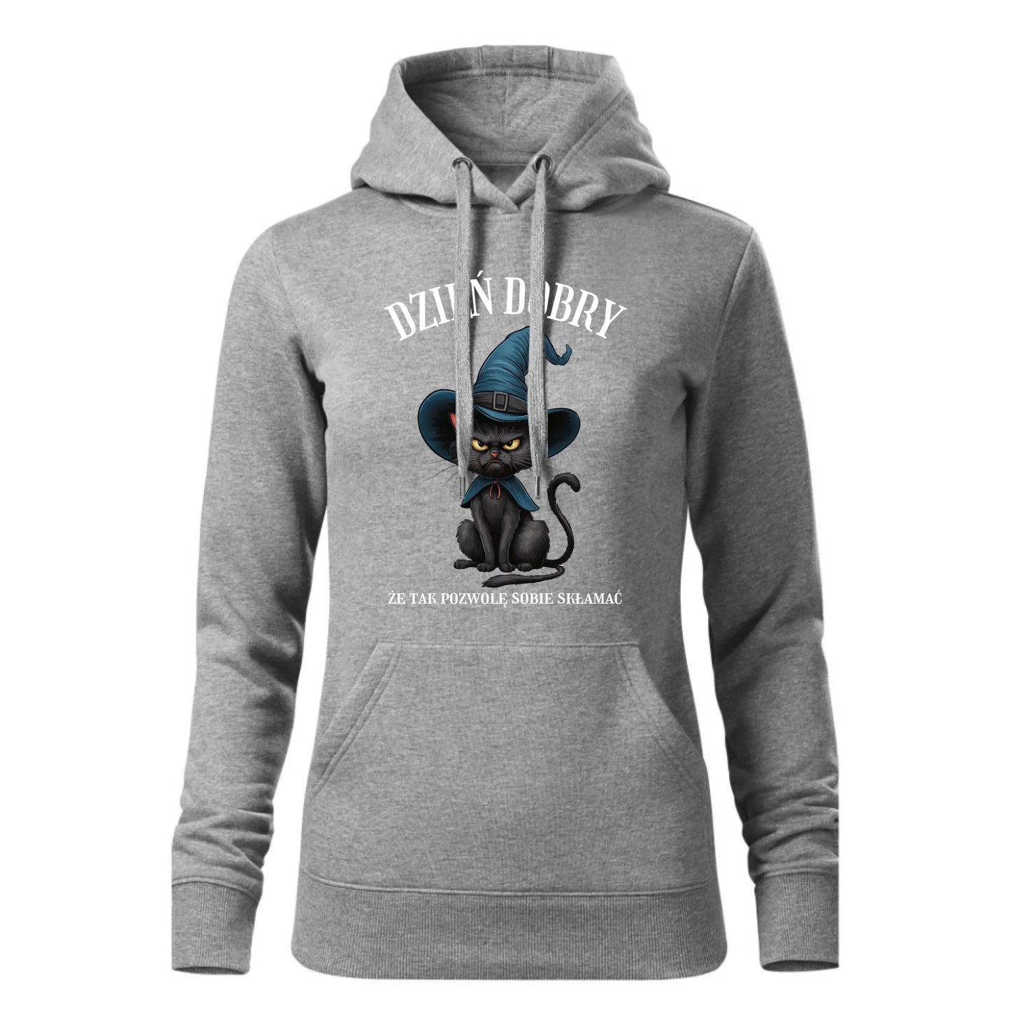 Czarna bluza damska z kapturem nadruk na prezent dla niej HOODIE