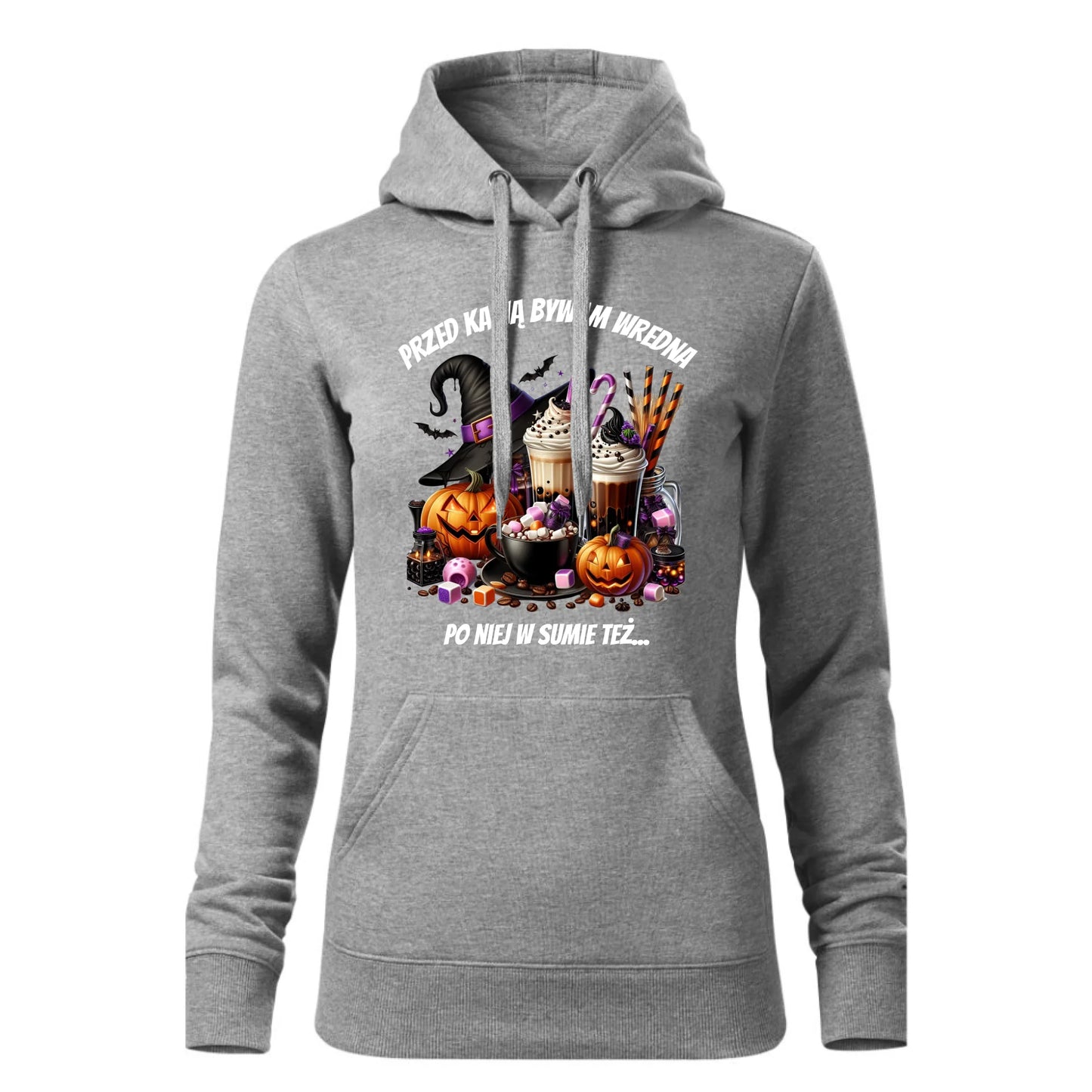 Czarna bluza damska z kapturem nadruk na prezent dla niej HOODIE
