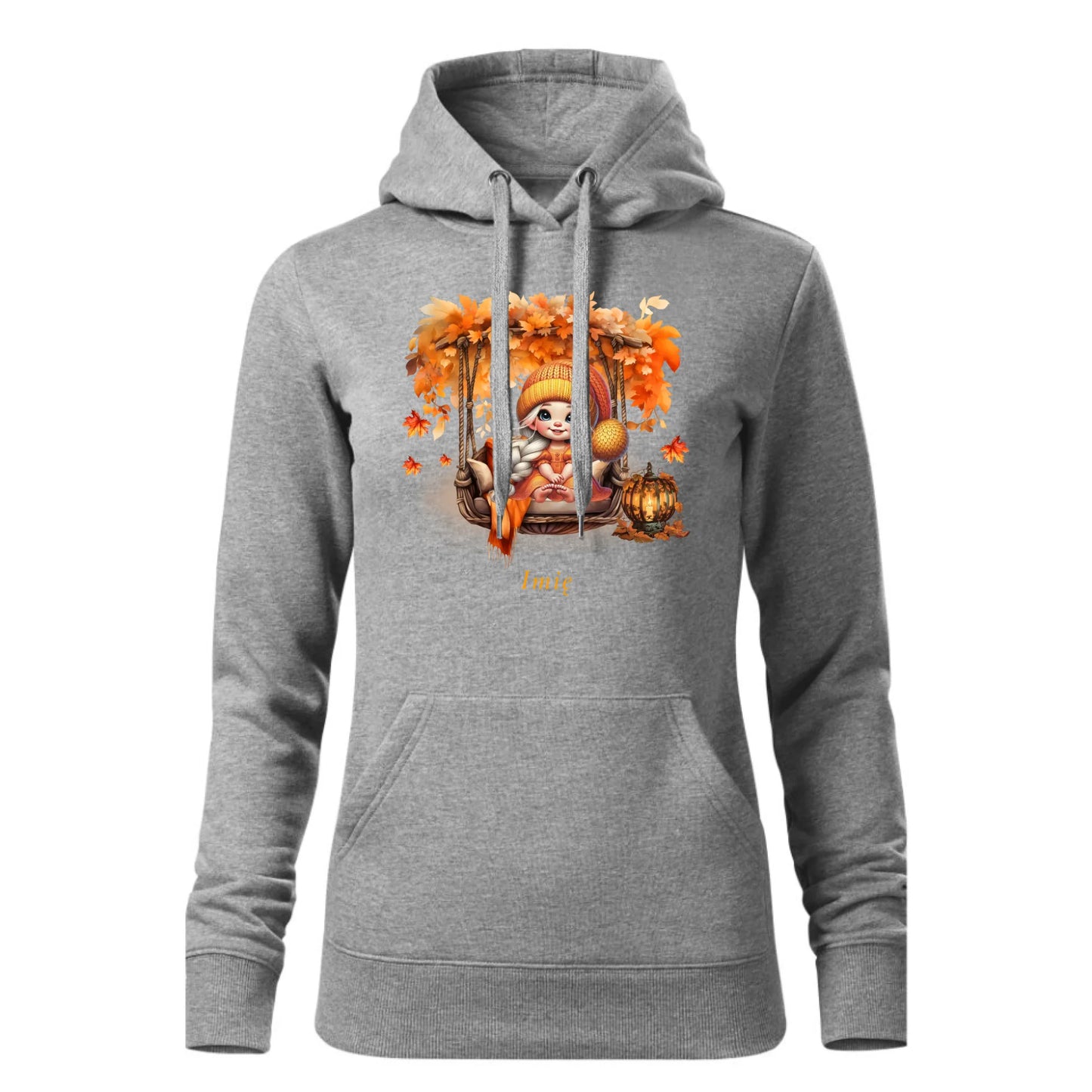 Czarna bluza damska z kapturem nadruk na prezent dla niej HOODIE