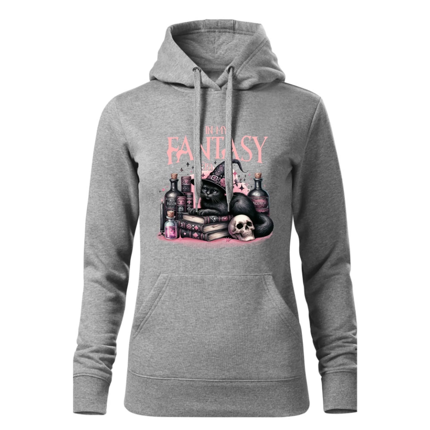 Czarna bluza damska z kapturem nadruk na prezent dla niej HOODIE