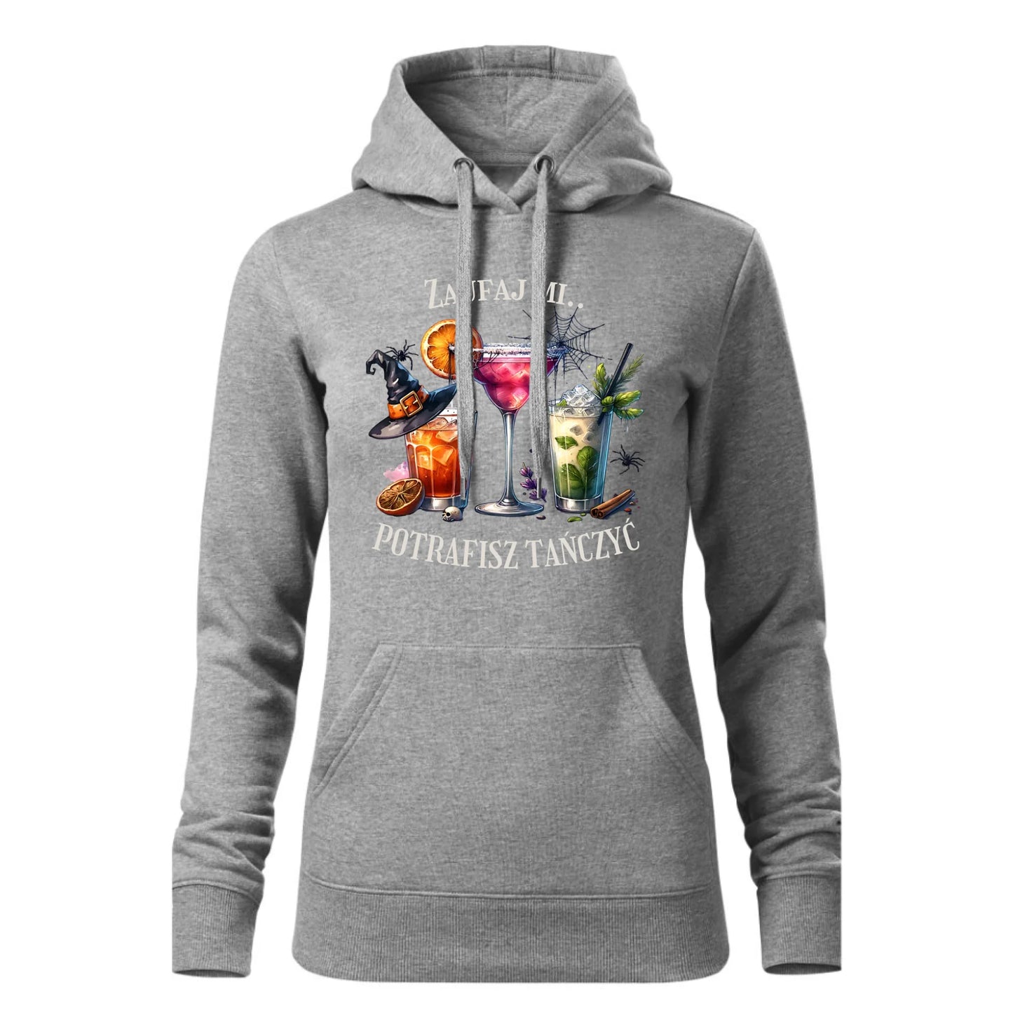 Czarna bluza damska z kapturem nadruk na prezent dla niej HOODIE