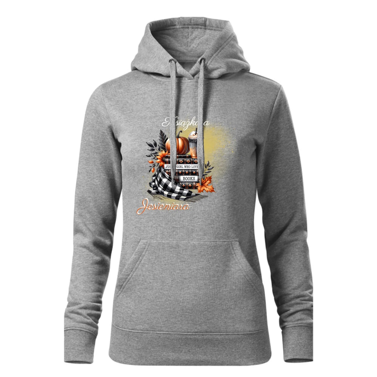 Czarna bluza damska z kapturem nadruk na prezent dla niej HOODIE
