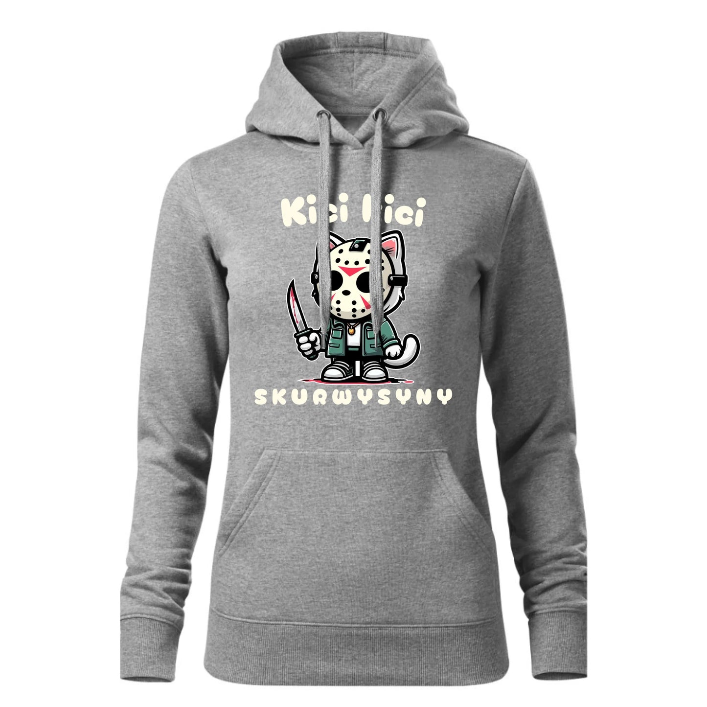 Czarna bluza damska z kapturem nadruk na prezent dla niej HOODIE