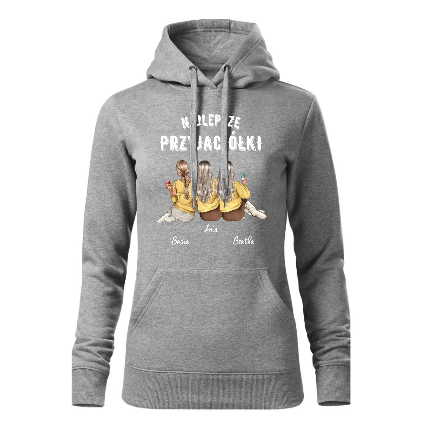 Czarna bluza damska z kapturem nadruk na prezent dla niej HOODIE