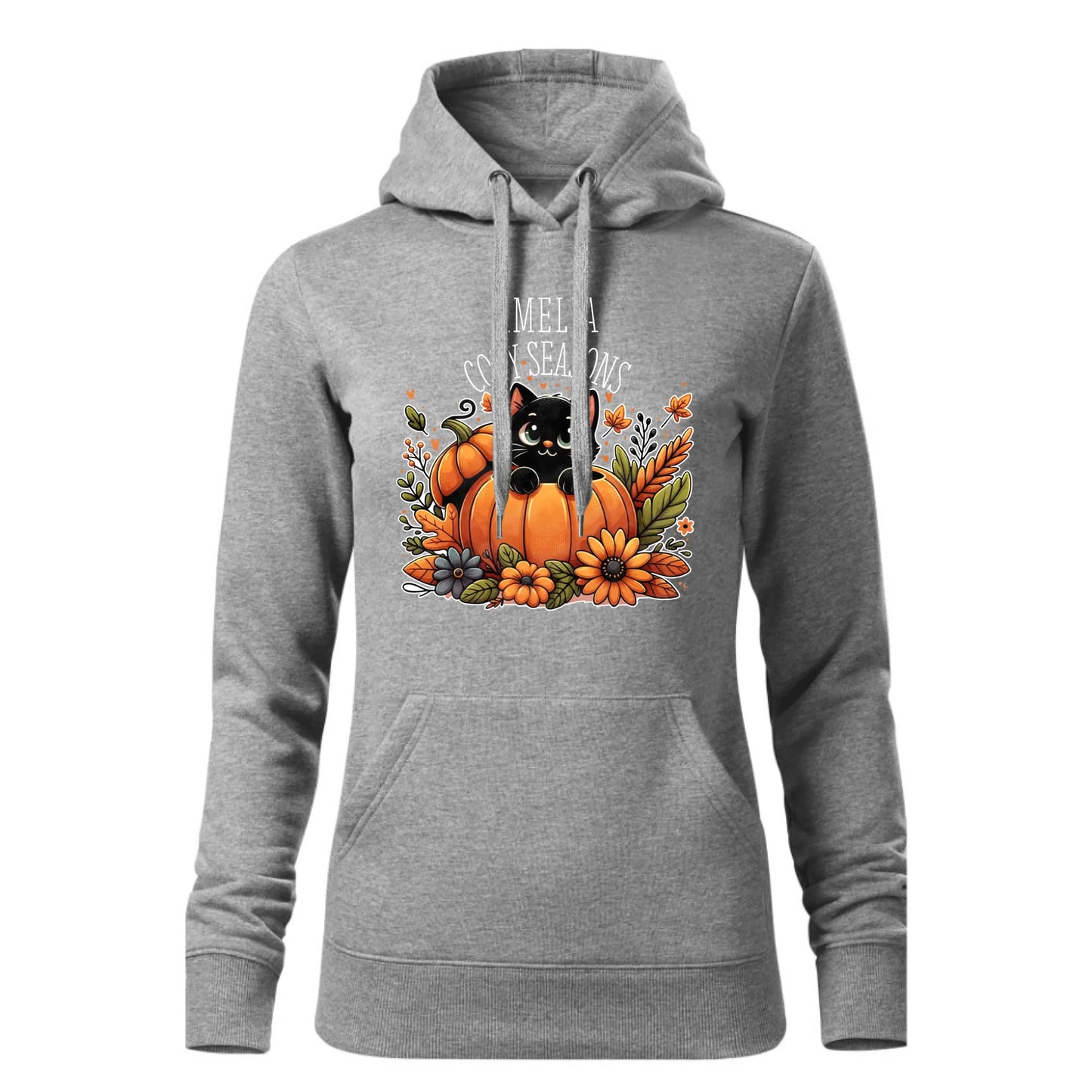 Czarna bluza damska z kapturem nadruk na prezent dla niej HOODIE