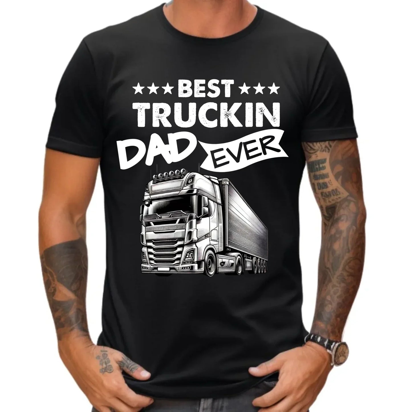 Best truckin dad ever | Koszulka męska dla kierowcy tira ZKT09 - StoryCups.pl