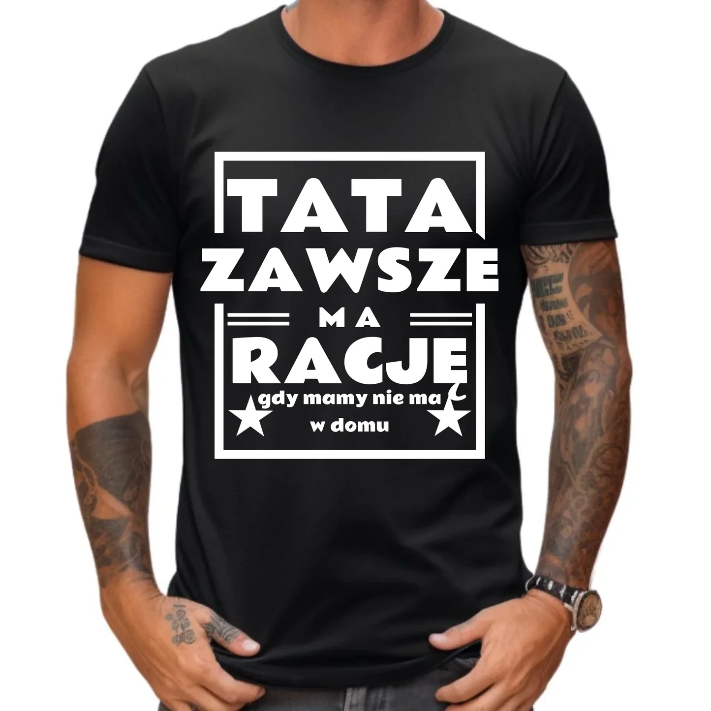 Prezent dla taty koszulka z nadrukiem DZIEŃ OJCA TATA