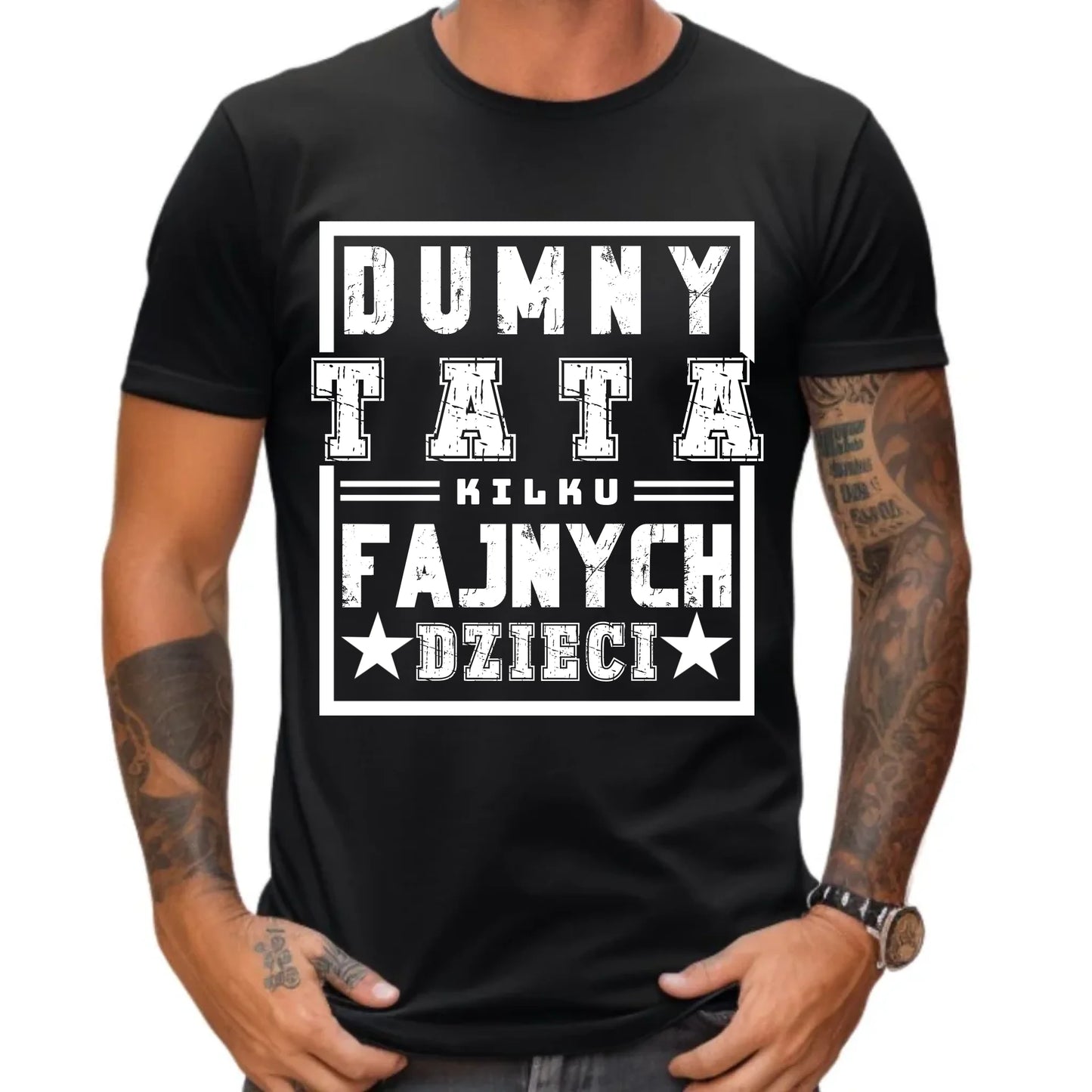 Prezent dla taty koszulka z nadrukiem DZIEŃ OJCA TATA