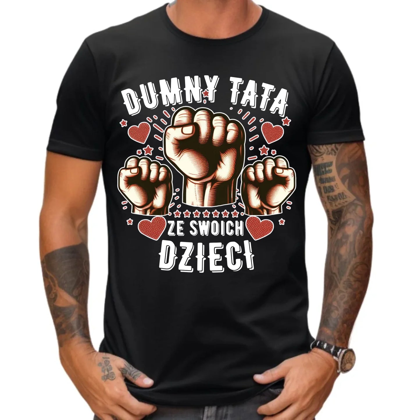 Prezent dla taty koszulka z nadrukiem DZIEŃ OJCA TATA
