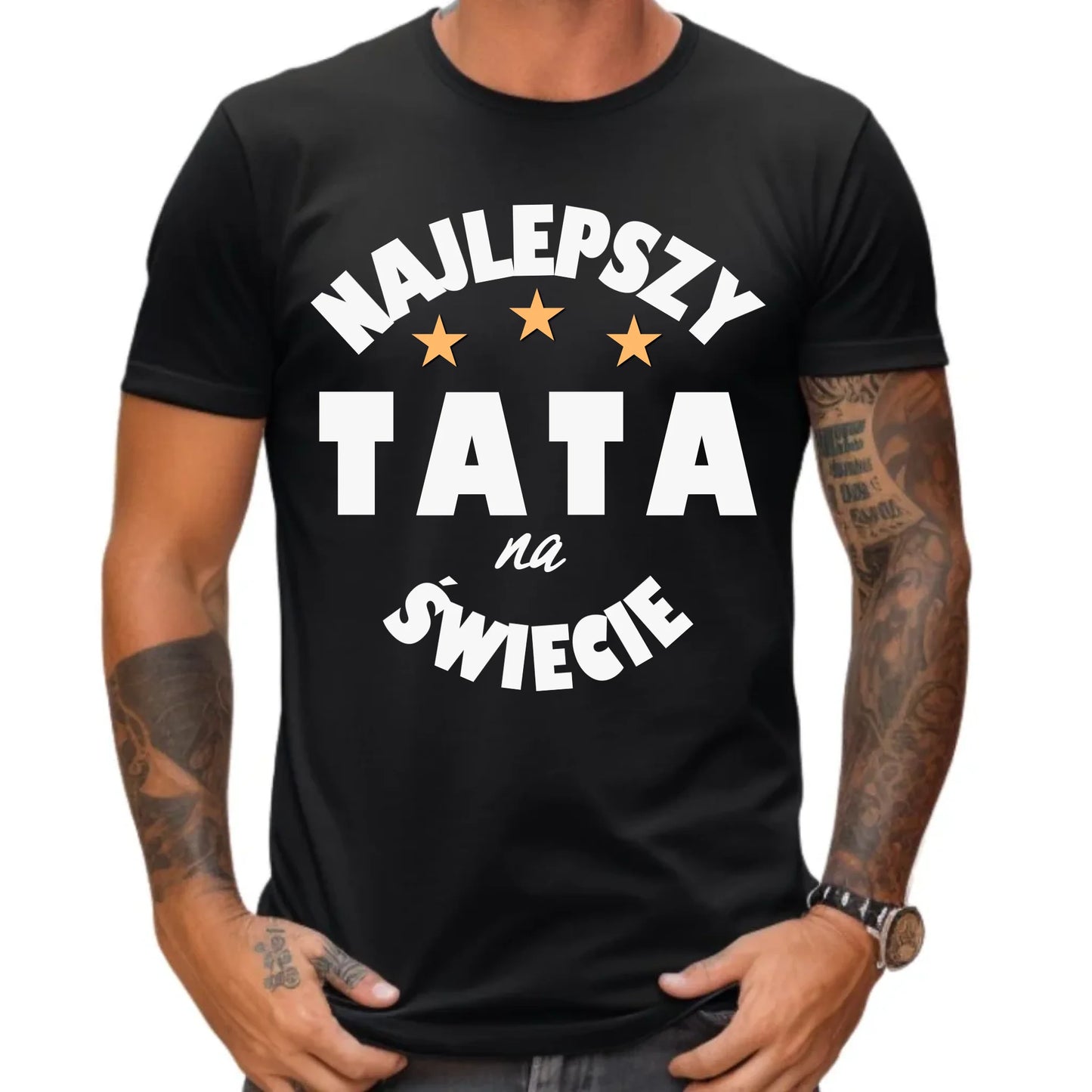 Prezent dla taty koszulka z nadrukiem DZIEŃ OJCA TATA