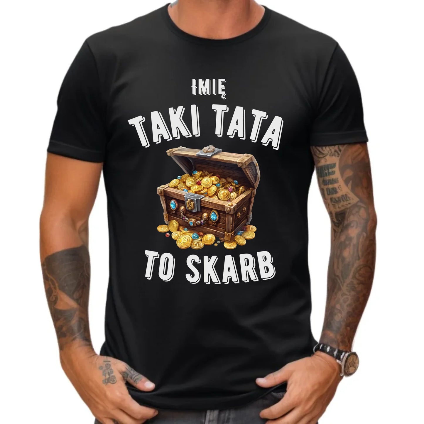 Prezent dla taty koszulka z nadrukiem DZIEŃ OJCA TATA