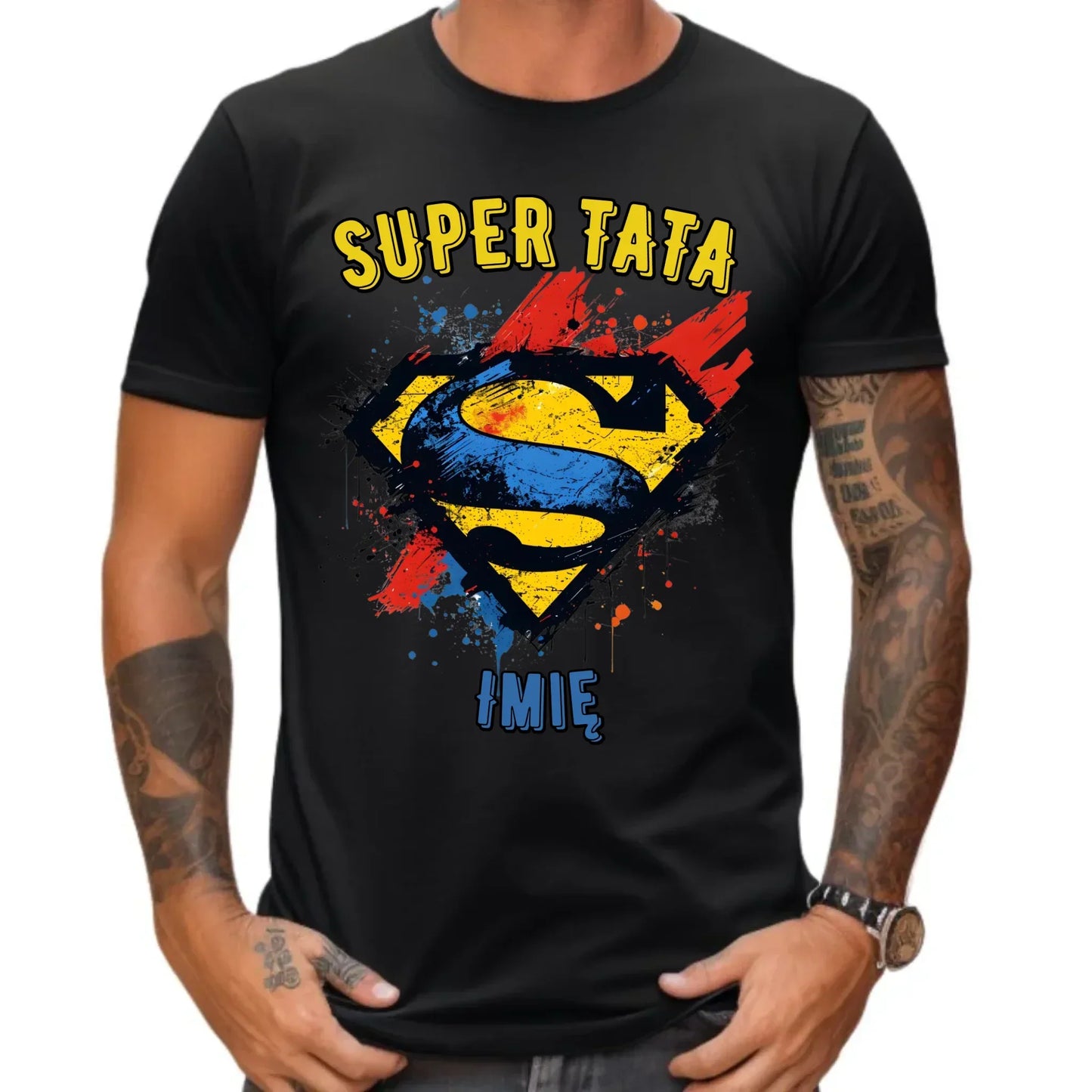 Super tata imię | Koszulka męska dla taty DT07 - StoryCups.pl