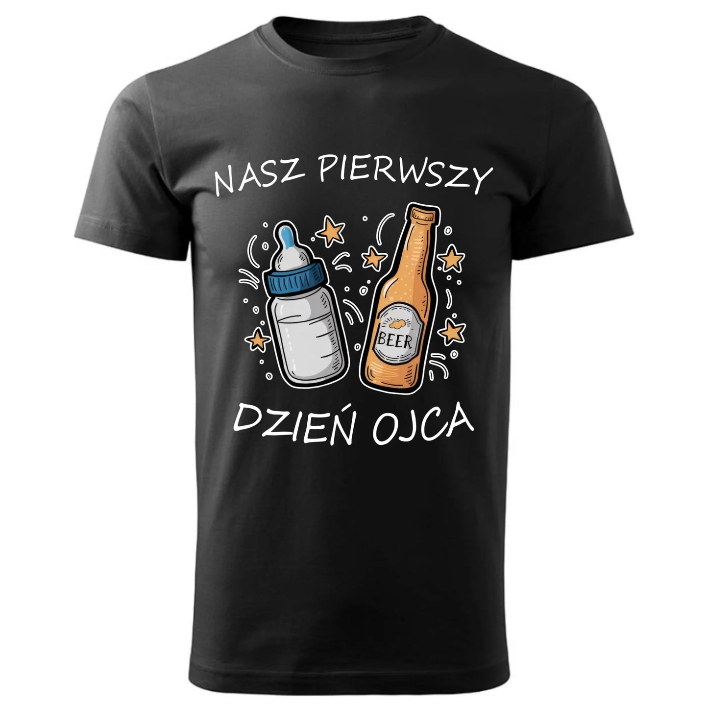 Prezent dla taty czarna koszulka z nadrukiem DZIEŃ OJCA TATA
